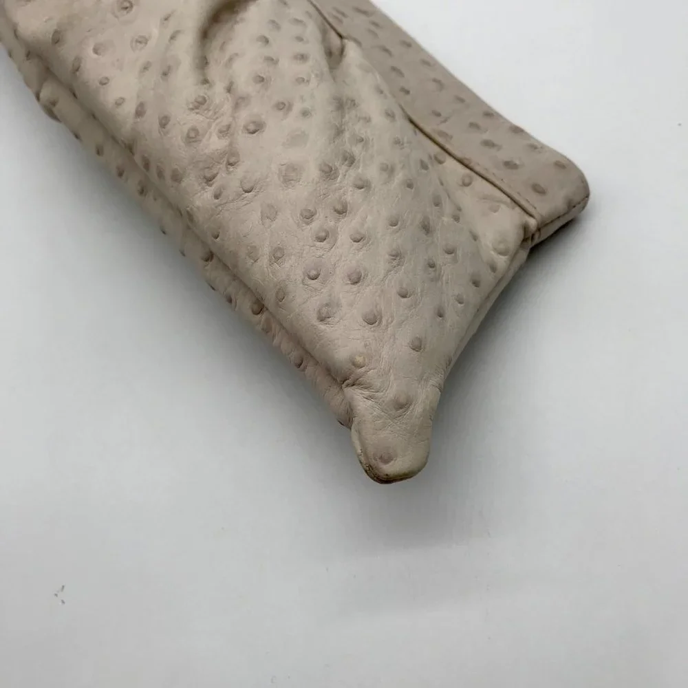 Lauren Merkin Off White Ostrich Leather Clutch - Picture 7 of 11